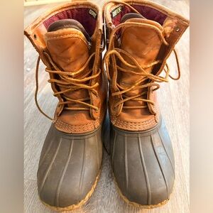 LL BEAN Brown and Tan Duck Boots